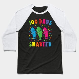 100 Days Smarter 100 Days Of School Dabbing Crayons Baseball T-Shirt